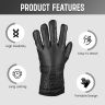 Allextreme Winter Riding Gloves Synthetic Leather Full Finger Warm Mittens for Motorbike Racing Biking Climbing Cold Weather Protection