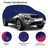 Allextreme TN9002 100% Waterproof Car Body Cover Compatible for Tata Nexon 3 Layers UV & Rain Protection Triple Stitched Full Bottom Elastic Grip with Mirror Pockets (Tiebond Blue)