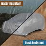Allextreme TMZ9001 100% Waterproof Car Body Cover Compatible for Mahindra Than 3 Layers UV & Rain Protection Triple Stitched Full Bottom Elastic Grip with Mirror Pockets (Tiebond Grey)
