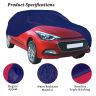 Allextreme I9002 100% Waterproof Car Body Cover Compatible for Hyundai i20 Elite 3 Layers UV & Rain Protection Triple Stitched Full Bottom Elastic Grip with Mirror Pockets (Tiebond Blue)