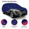 Allextreme MBG9002 100% Waterproof Car Body Cover Compatible for Maruti Suzuki Vitara Brezza 3 Layers UV & Rain Protection Triple Stitched Full Bottom Elastic Grip with Mirror Pockets (Tiebond Blue)