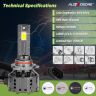 AllExtreme 9005/9012 350W LED Headlight Bulb for Cars IP68 Water-Resistant Super Bright 6000K/35000LM Conversion Kit with 3 Copper Tube Heat Conduction System (1 Year Warranty, Set of 2)
