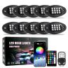 Allextreme 120 LED RGB Rock Lights 12V Universal Fit with App/RF Dual Remote Control High Brightness IP68 Waterproof Multicolour Underglow Kit for Cars ATV SUV & Offroading (10 Pods)