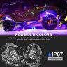Allextreme 120 LED RGB Rock Lights 12V Universal Fit with App/RF Dual Remote Control High Brightness IP68 Waterproof Multicolour Underglow Kit for Cars ATV SUV & Offroading (10 Pods)