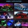 Allextreme 120 LED RGB Rock Lights 12V Universal Fit with App/RF Dual Remote Control High Brightness IP68 Waterproof Multicolour Underglow Kit for Cars ATV SUV & Offroading (10 Pods)