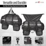 AllExtreme 65L Waterproof Tail Bag Universal Rear Carrier Polyester Saddle Bag with Rain Cover and Expandable Multi Compartment Bags for All Sports Street Bikes Motorcycles (1 Pc, Black)