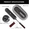 AllExtreme Soft Microfiber Car Duster Brush with Extendable Handle Wet & Dry Scratch Free Surface Cleaner Multipurpose Kitchen Accessory for Dusting Cleaning (Grey, Pack of 1)