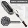 AllExtreme Soft Microfiber Car Duster Brush with Extendable Handle Wet & Dry Scratch Free Surface Cleaner Multipurpose Kitchen Accessory for Dusting Cleaning (Grey, Pack of 1)