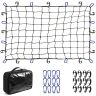 Allextreme Heavy Duty Strong Cargo Net Bungee Cord Roof Rack Luggage Holder Strap Elastic Storage Mesh Rope Container Straps with ABS and D Hooks for Holding Bags