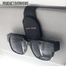 Allextreme PU Leather Sunglasses Holder Eyeglass Clip Spectacle Accessory Goggle Hanger for Car Sun Visor with Magnetic Clip (Black, Pack of 1)