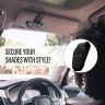 Allextreme PU Leather Sunglasses Holder Eyeglass Clip Spectacle Accessory Goggle Hanger for Car Sun Visor with Magnetic Clip (Black, Pack of 1)