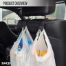 Allextreme Leather Car Storage Hanger Auto Backseat Headrest Organizer Hook for Grocery Bags Umbrella Clothes Purses Cap Universal Holder (Brown, Pack of 1)