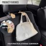 Allextreme Leather Car Storage Hanger Auto Backseat Headrest Organizer Hook for Grocery Bags Umbrella Clothes Purses Cap Universal Holder (Beige, Pack of 1)