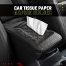 Allextreme Tissue Paper Napkin Holder Wipes Case Dispenser Bag Luxury PU Leather Back Seat Tissue Holder for Car Travel Home Office (Black, Pack of 1)