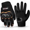 Allextreme Probiker Protective Full Finger Gloves Anti-Skid Surface Breathable Bike Riding Glove for Motorcycle Cycling Climbing Mountaineering Hiking (M, Black & Orange)
