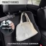 Allextreme Leather Car Storage Hanger Auto Backseat Headrest Organizer Hook for Grocery Bags Umbrella Clothes Purses Cap Universal Holder (Black, Pack of 1)