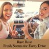 Allextreme Hanging Paper Dangler Car Perfume Scent - Rare Rose Fragrance Room Air Freshener with Diffuser Essential Oil Aroma Home Bathroom Interior Car-Accessories (Set of 1, 4x3in)