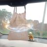 Allextreme Hanging Wood Jute Bag Car Perfume Scent - Rare Rose Fragrance for 30 Days Diffuser Interior Car-Accessories Air Freshener with Essential Oil Aroma (Set of 1, 40g)