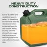 Allextreme 5L Jerry Can 1.3 Gallon Temperature Resistant UTV Gas Cans with Spout System and Lock Antistatic Portable Fuel Container for Bike ATV Car (Green, Pack of 1)