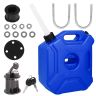 Allextreme 5L Jerry Can 1.3 Gallon Temperature Resistant UTV Gas Cans with Spout System and Lock Antistatic Portable Fuel Container for Bike ATV Car (Blue, Pack of 1)