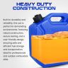 Allextreme 5L Jerry Can 1.3 Gallon Temperature Resistant UTV Gas Cans with Spout System and Lock Antistatic Portable Fuel Container for Bike ATV Car (Blue, Pack of 1)