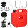 Allextreme 5L Jerry Can 1.3 Gallon Temperature Resistant UTV Gas Cans with Spout System and Lock Antistatic Portable Fuel Container for Bike ATV Car (Red, Pack of 1)