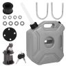 Allextreme 5L Jerry Can 1.3 Gallon Temperature Resistant UTV Gas Cans with Spout System and Lock Antistatic Portable Fuel Container for Bike ATV Car (Silver, Pack of 1)