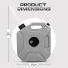 Allextreme 5L Jerry Can 1.3 Gallon Temperature Resistant UTV Gas Cans with Spout System and Lock Antistatic Portable Fuel Container for Bike ATV Car (Silver, Pack of 1)