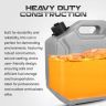 Allextreme 5L Jerry Can 1.3 Gallon Temperature Resistant UTV Gas Cans with Spout System and Lock Antistatic Portable Fuel Container for Bike ATV Car (Silver, Pack of 1)