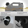 Allextreme 5L Jerry Can 1.3 Gallon Temperature Resistant UTV Gas Cans with Spout System and Lock Antistatic Portable Fuel Container for Bike ATV Car (Silver, Pack of 1)