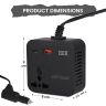 AllExtreme 150W Car Power Inverter 12-24 DC to 110V AC Laptop Charger with Cigarette Lighter Universal Outlet Smart LED Digital Display Type C Socket 5V 2.4A USB1 & QC3.0 + 5V 2.4A USB2 (Black, 1Pc)