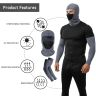 Allextreme Arm Sleeves and Balaclava Combo Hand UV Protection Cover & Riding Full Face Mask Set for Men Women Cycling Biking Outdoor Use (1 Pair Arm Sleeves & Balaclava- Dark Grey)
