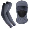 Allextreme Arm Sleeves and Balaclava Combo Hand UV Protection Cover & Riding Full Face Mask Set for Men Women Cycling Biking Outdoor Use (1 Pair Arm Sleeves & Balaclava- Dark Grey)