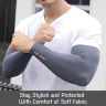 Allextreme Arm Sleeves and Balaclava Combo Hand UV Protection Cover & Riding Full Face Mask Set for Men Women Cycling Biking Outdoor Use (1 Pair Arm Sleeves & Balaclava- Dark Grey)