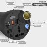 AllExtreme 160W Car Power Inverter 14V DC to 110V AC Laptop Charger with Cigarette Lighter Socket Type C QC3.0 5V 2.4A USB Port 150W Universal Outlet Smart LED Digital Display (Black, 1Pc)