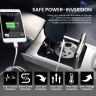 AllExtreme 160W Car Power Inverter 14V DC to 110V AC Laptop Charger with Cigarette Lighter Socket Type C QC3.0 5V 2.4A USB Port 150W Universal Outlet Smart LED Digital Display (Black, 1Pc)