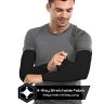 Allextreme Arm Sleeves and Neck Gaiter Combo Hand UV Protection Cover & Bandana Face Mask Set for Men Women Cycling Biking Outdoor Use (1 Pair Arm Sleeves & Neck Gaiter-Black)