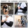 Allextreme Arm Sleeves and Neck Gaiter Combo Hand UV Protection Cover & Bandana Face Mask Set for Men Women Cycling Biking Outdoor Use (1 Pair Arm Sleeves & Neck Gaiter-Black)