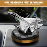 AllExtreme Solar Powered Car Perfume Diffuser Aeroplane Glider Design Auto Rotation Air Freshener Aromatherapy with Perfumed Liquid for Dashboard (Silver, Cologne Fragrance, Pack of 1)