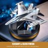 AllExtreme Solar Powered Car Perfume Diffuser Aeroplane Glider Design Auto Rotation Air Freshener Aromatherapy with Perfumed Liquid for Dashboard (Silver, Cologne Fragrance, Pack of 1)