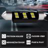 AllExtreme EXT101B 6 LED Universal Interior Parking Light Super Bright Pilot License Plate Dome Indicator Lamp Bulb Festoon Lights for Car Motorcycle and Bike (3W, Warm White, 2pcs)