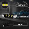 AllExtreme EXT101B 6 LED Universal Interior Parking Light Super Bright Pilot License Plate Dome Indicator Lamp Bulb Festoon Lights for Car Motorcycle and Bike (3W, Warm White, 2pcs)