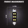 AllExtreme EXT101B 6 LED Universal Interior Parking Light Super Bright Pilot License Plate Dome Indicator Lamp Bulb Festoon Lights for Car Motorcycle and Bike (3W, Warm White, 2pcs)