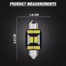 AllExtreme EXT101A 6 LED Universal Interior Parking Light Super Bright Pilot License Plate Dome Indicator Lamp Bulb Festoon Lights for Car Motorcycle and Bike (3W,White, 2pcs)