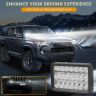 Allextreme 24W LED Fog Lamp 9-85V DC Power 6000 Lm High Brightness Bar Lights External Spotlight with Mounting Bracket Universal Fit for All Cars and Bikes (White, Pack of 1)