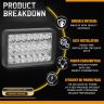 Allextreme 24W LED Fog Lamp 9-85V DC Power 6000 Lm High Brightness Bar Lights External Spotlight with Mounting Bracket Universal Fit for All Cars and Bikes (White, Pack of 1)