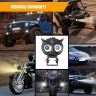 Allextreme 20W LED Fog Lamp IP68 12V-60V DC Power High Brightness Owl Shaped Projector Lights Auxiliary Spotlight with Mounting Bracket Universal Fit for All Cars and Bikes (Yellow/Cool White, Pcs 1)