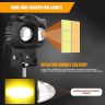 Allextreme 20W LED Fog Lamp IP68 12V-60V DC Power High Brightness Owl Shaped Projector Lights Auxiliary Spotlight with Mounting Bracket Universal Fit for All Cars and Bikes (Yellow/Cool White, Pcs 1)
