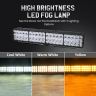 Allextreme 24W LED Fog Lamp 9-85V DC Power 9000 Lm High Brightness Bar Lights External Spotlight with Mounting Bracket Universal Fit for All Cars and Bikes (Yellow/Warm White, Pack of 1)