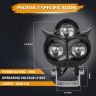 Allextreme LED Fog Lamp Three Eyes Owl Shape 30W 9-85V DC Power 6000 Lm High Brightness Projector Lights with Mounting Bracket Universal Fit for All Cars and Bikes (Warm White/Yellow, Pack of 1)